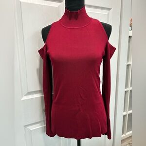 White House Black Market Burgundy Knit Sweater